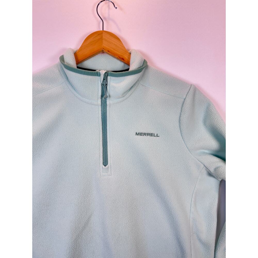 Merrell Women’s Large Mint Fleece Quarter Zip Pullover Hiking Jacket Sweatshirt - Picture 4 of 10